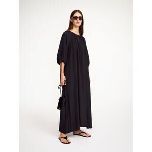 By Malene Birger Lily Black Maxi Dress Oversized Silk Blend NWT Size 2